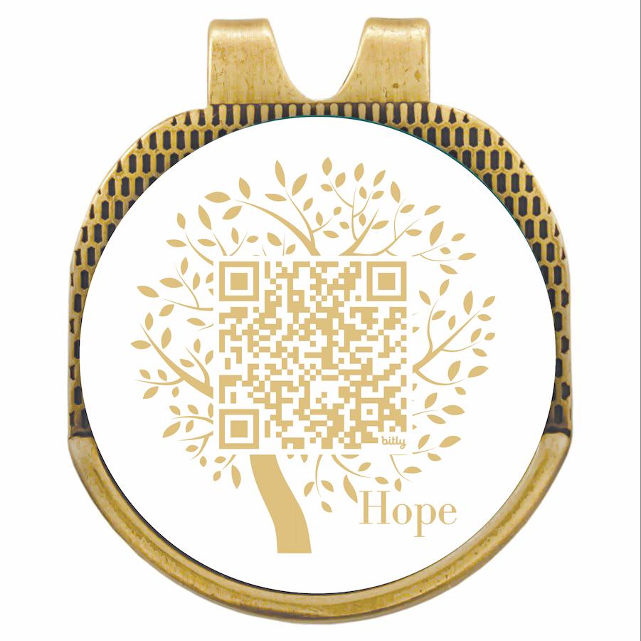 Hope Tree QR Code Golf Ball Marker Hat Clip