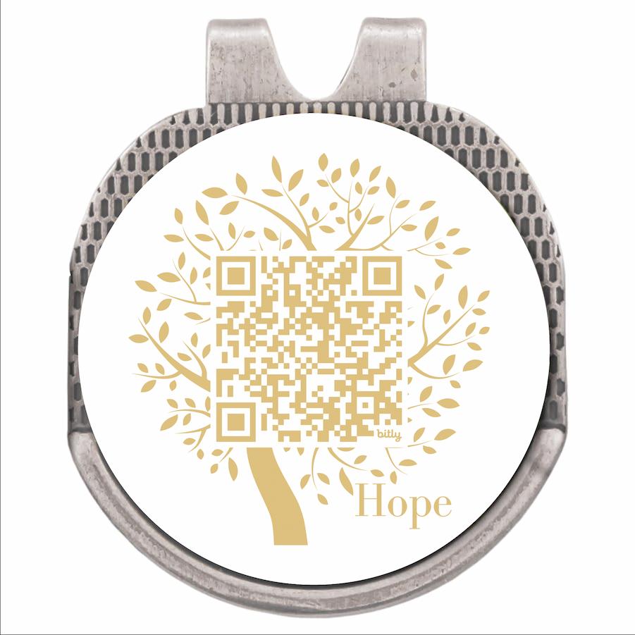 Hope Tree QR Code Golf Ball Marker Hat Clip