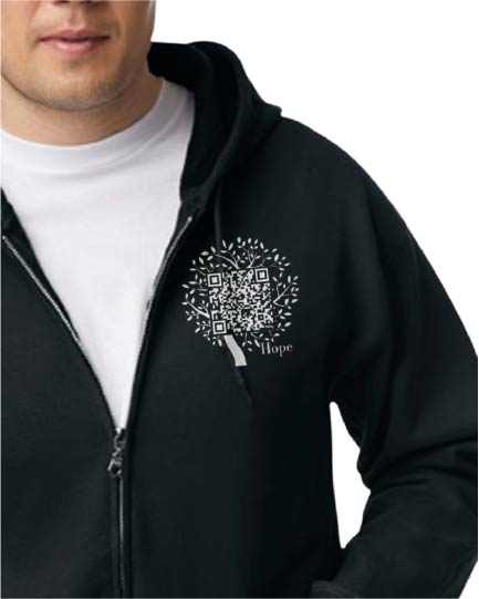 Shades of Hope QR Code Zip Up Hoodie