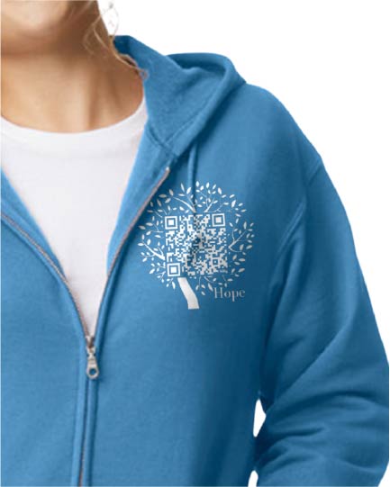 Shades of Hope QR Code Zip Up Hoodie