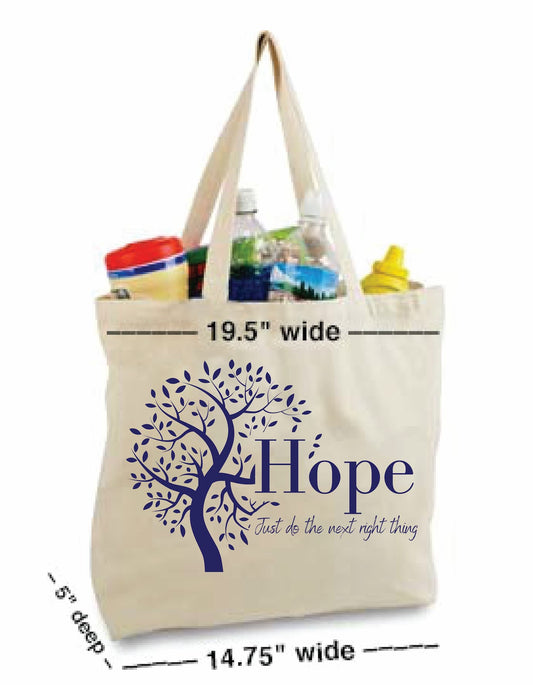 Hope Tree Canvas Tote with QR Code Learning Access