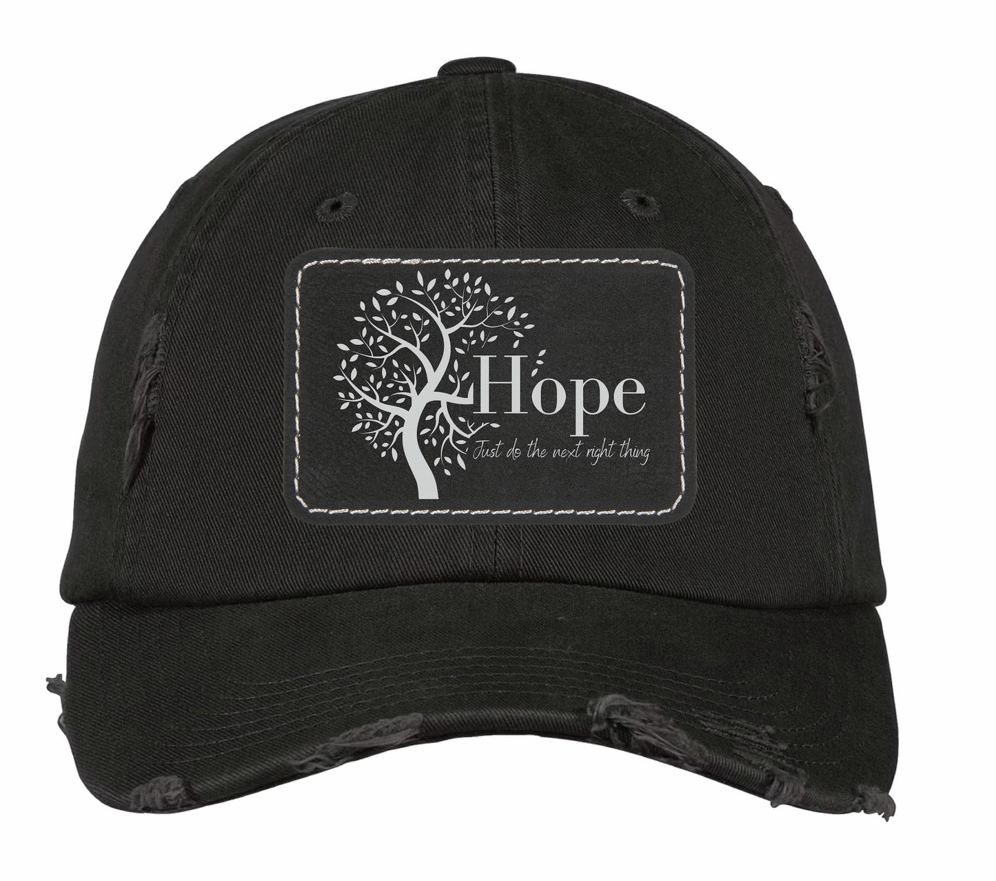 Hope Tree Distressed Baseball Cap with QR Code Learning Access