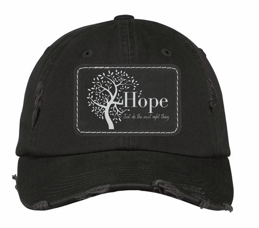 Hope Tree Distressed Baseball Cap with QR Code Learning Access