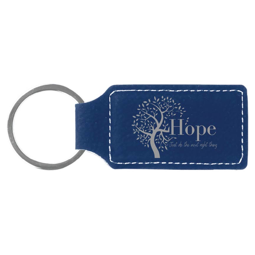 Hope Tree Engraved Leatherette Keychain with QR Code Learning Access