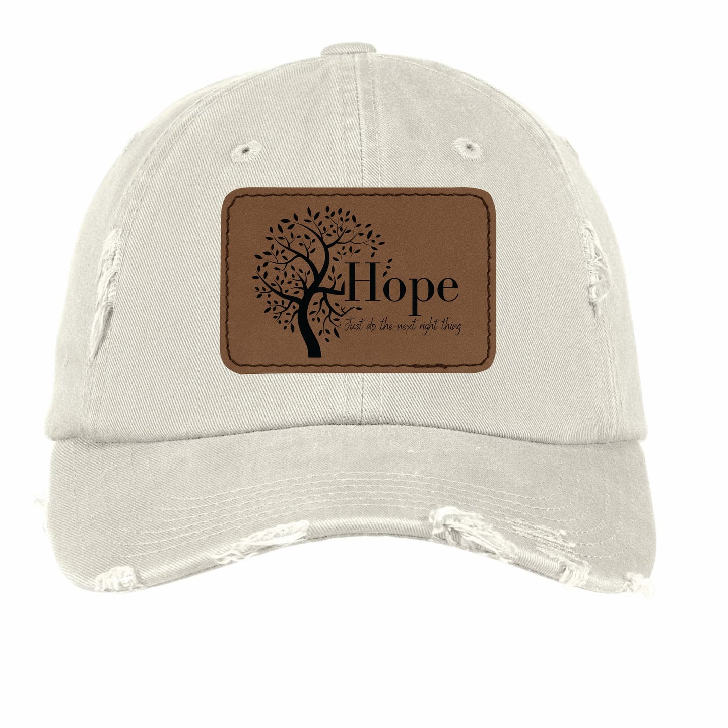 Hope Tree Distressed Baseball Cap with QR Code Learning Access