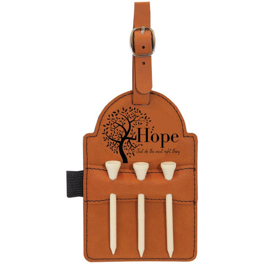 Hope Tree Engraved Leatherette Golf Tee Holder