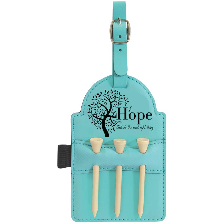 Hope Tree Engraved Leatherette Golf Tee Holder