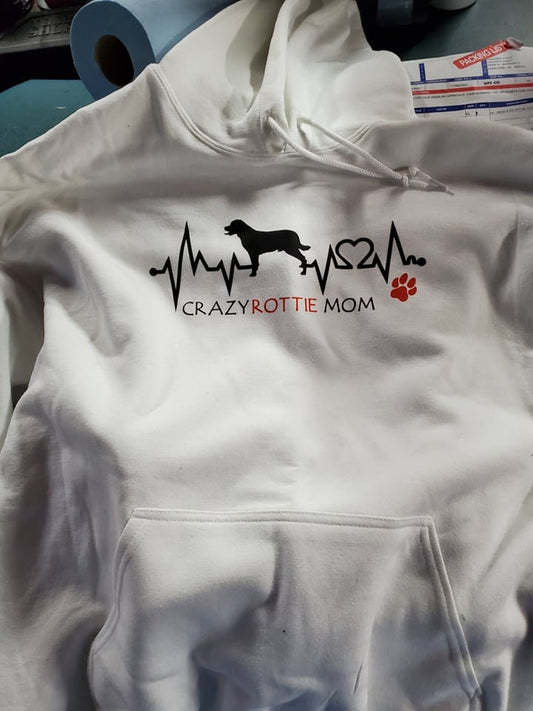 Crazy Rottie Mom Pullover Hoodie