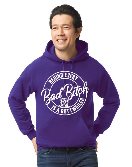 Bad Bitch Rottweiler White Graphic Hoodie