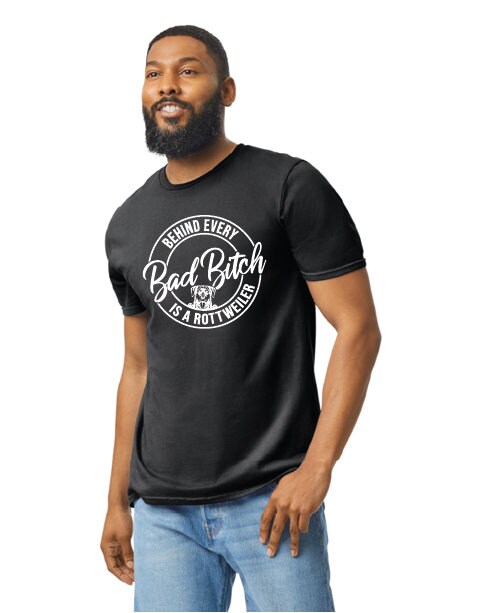 Bad Bitch Rottweiler White Graphic T-Shirt