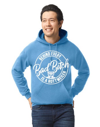 Bad Bitch Rottweiler White Graphic Hoodie