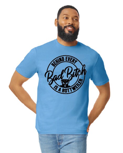 Bad Bitch Rottweiler Black Graphic T-Shirt