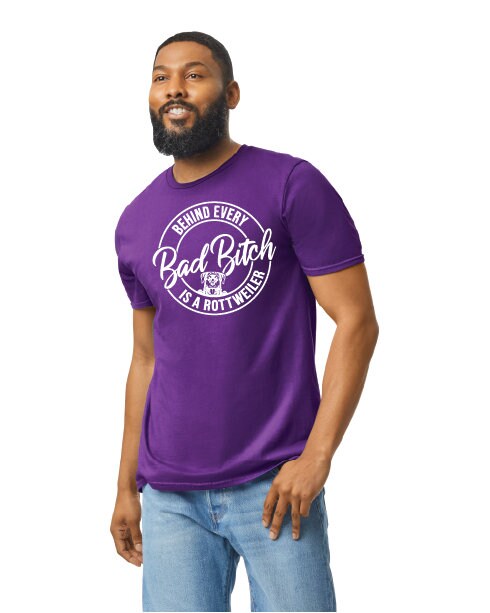 Bad Bitch Rottweiler White Graphic T-Shirt