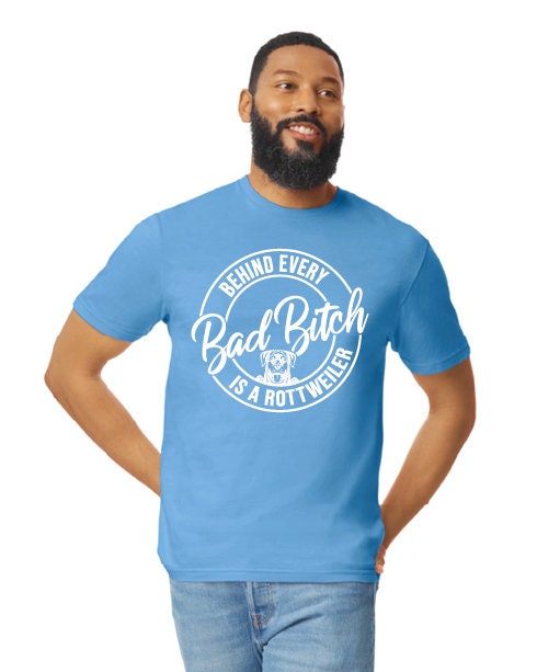 Bad Bitch Rottweiler White Graphic T-Shirt