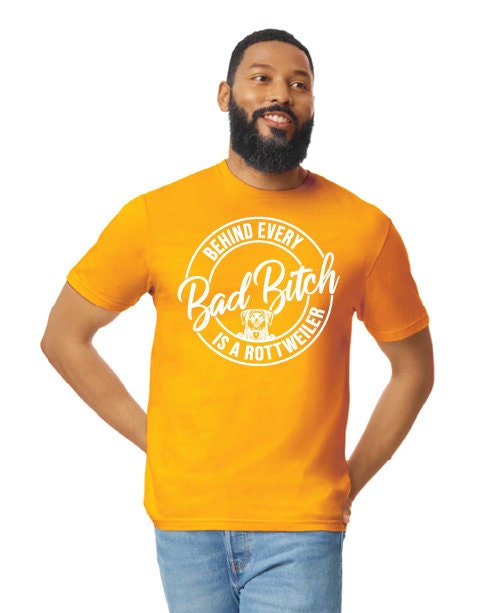 Bad Bitch Rottweiler White Graphic T-Shirt