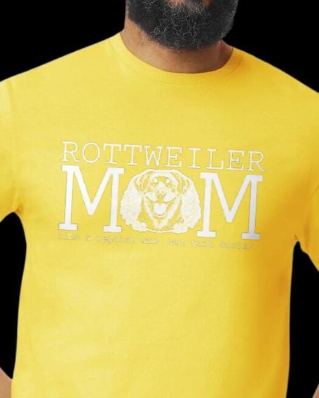 Cooler Rottie Mom White Graphic T-Shirt