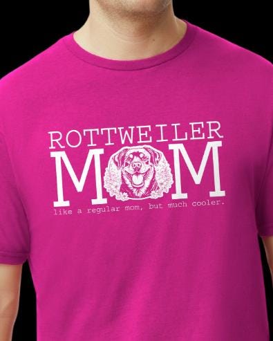 Cooler Rottie Mom White Graphic T-Shirt
