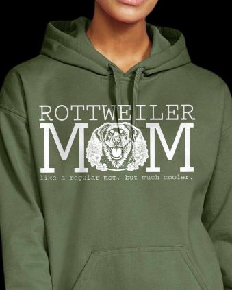 Cooler Rottie Mom White Graphic Hoodie