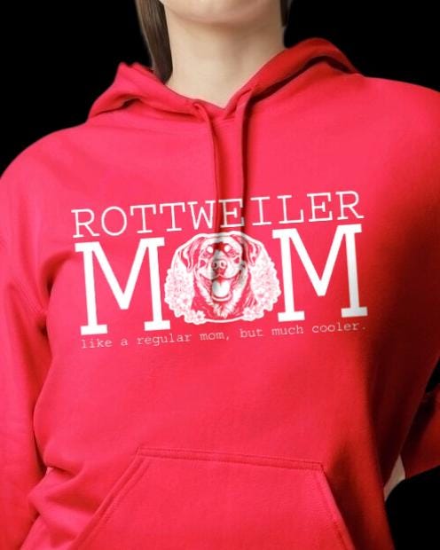 Cooler Rottie Mom White Graphic Hoodie