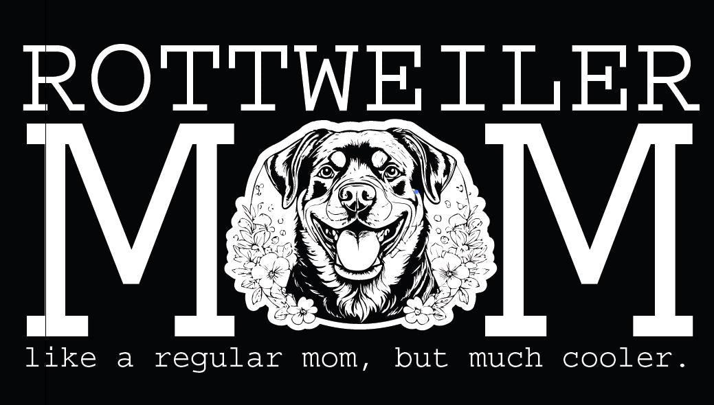 Cooler Rottie Mom White Graphic T-Shirt