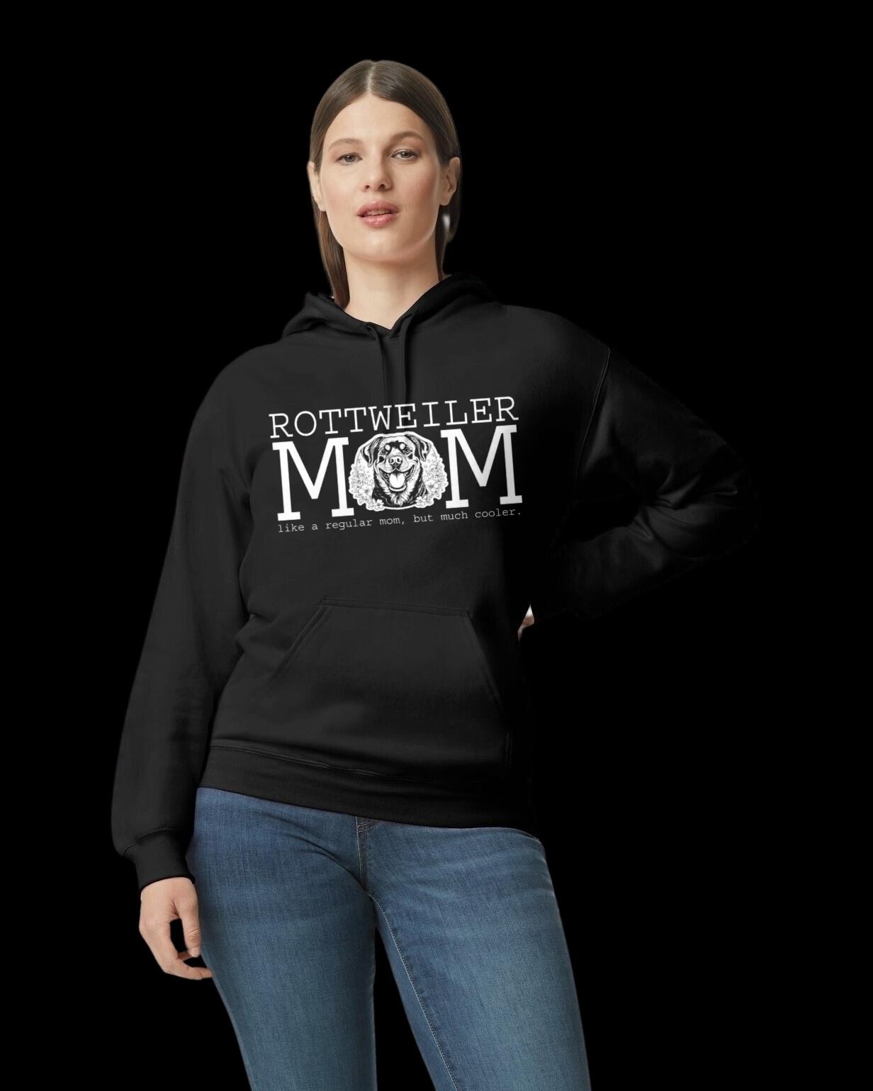 Cooler Rottie Mom White Graphic Hoodie