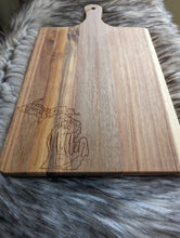Load image into Gallery viewer, Smitten in the Mitten Acacia Wood Cutting Board
