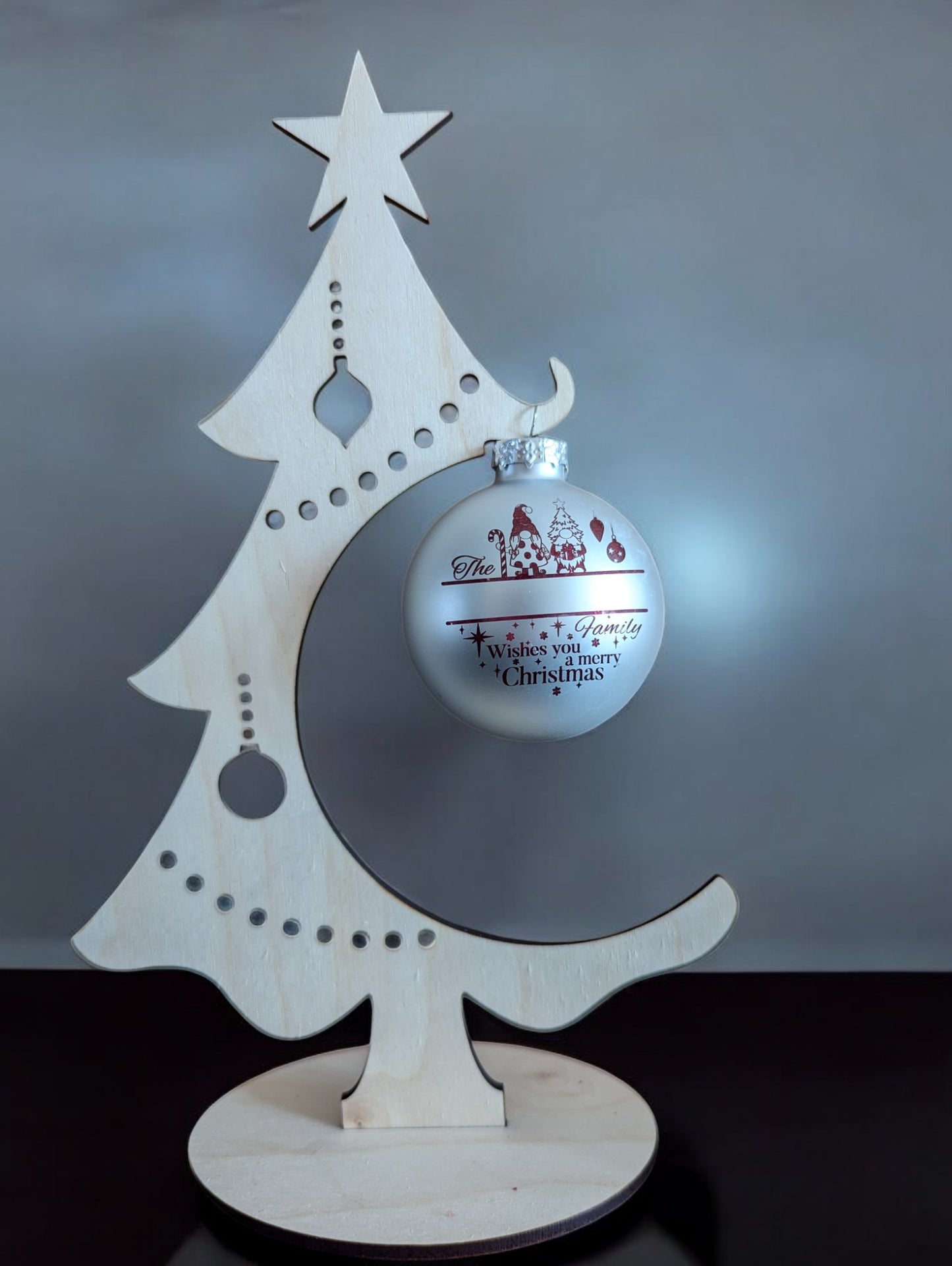 Custom 2.5 inch engraved GLASS ornament