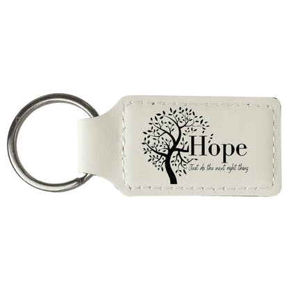 Hope Tree Engraved Leatherette Keychain with QR Code Learning Access