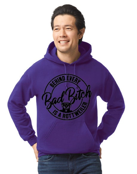 Bad Bitch Rottweiler Black Graphic Hoodie