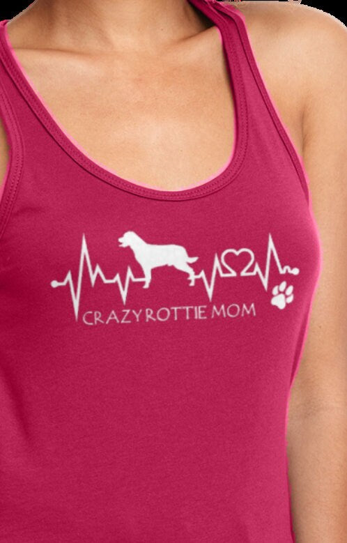 Crazy Rottie Mom Racerback Tanktop