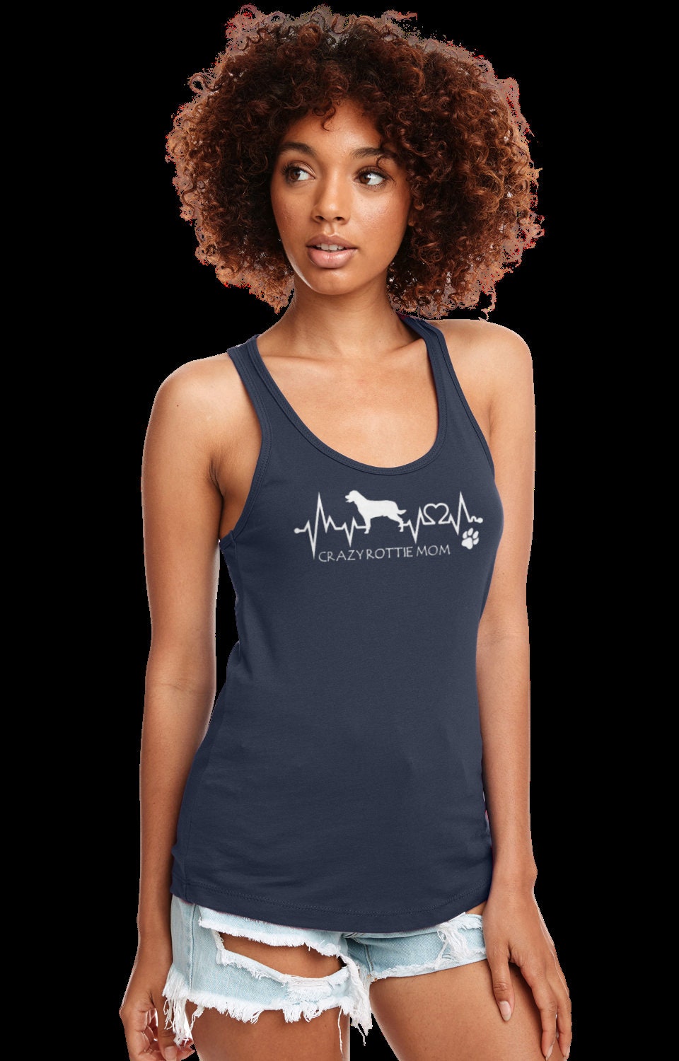 Crazy Rottie Mom Racerback Tanktop