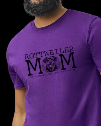 Cooler Rottie Mom Black Graphic T-Shirt