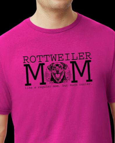 Cooler Rottie Mom Black Graphic T-Shirt