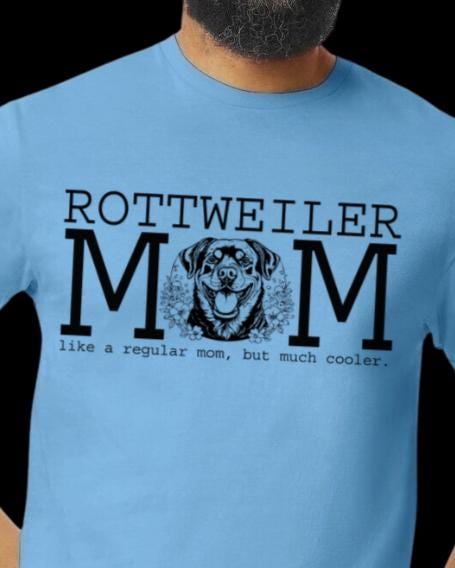 Cooler Rottie Mom Black Graphic T-Shirt