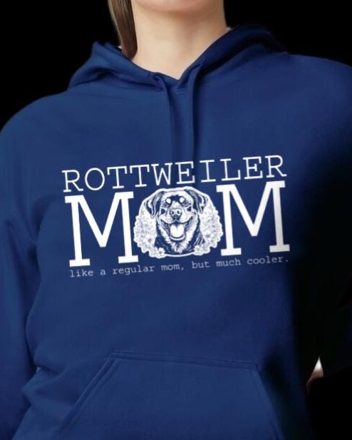 Cooler Rottie Mom White Graphic Hoodie