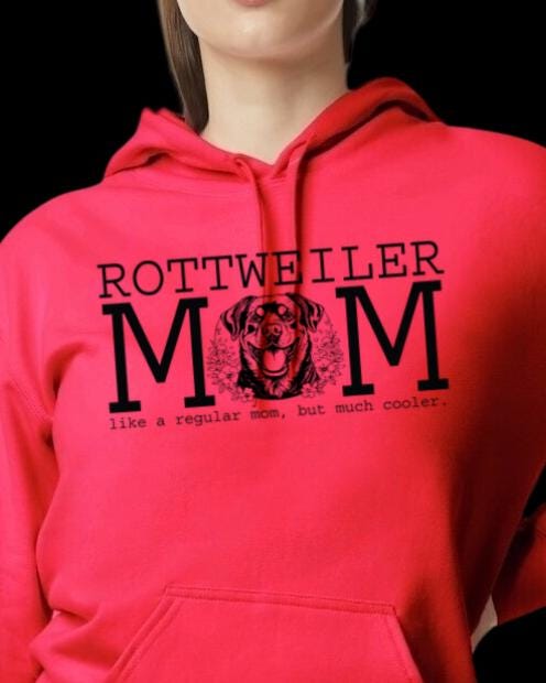 Cooler Rottie Mom Black Graphic Hoodie