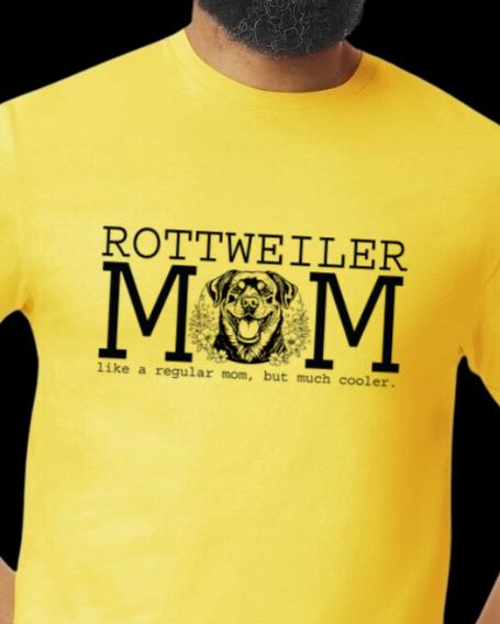 Cooler Rottie Mom Black Graphic T-Shirt