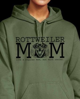 Cooler Rottie Mom Black Graphic Hoodie