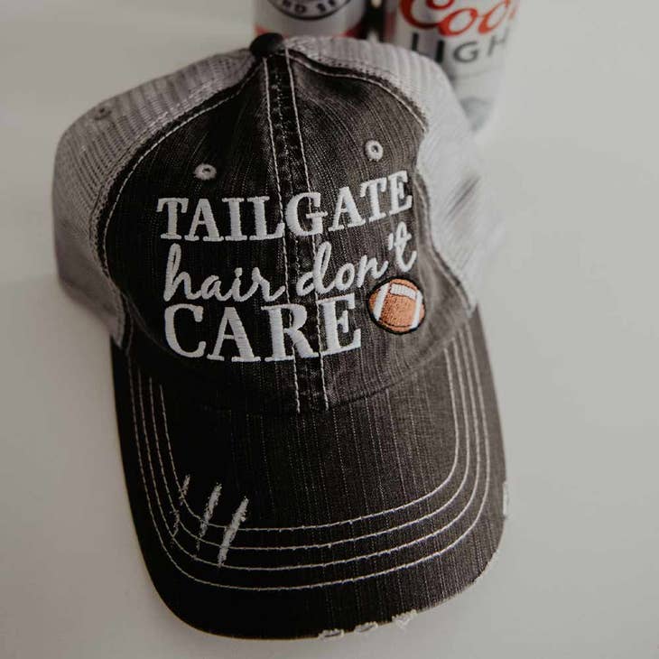 Tailgate Hair Don't Care Distressed Trucker Hat