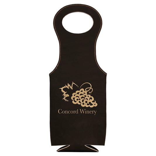 Custom Engraved Leatherette Wine Bag