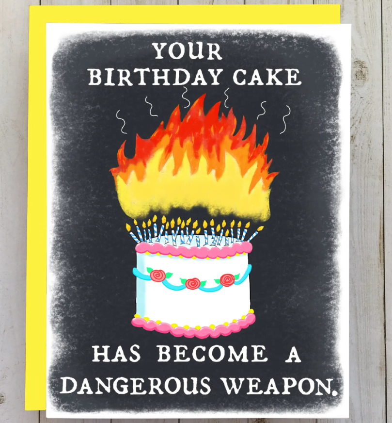 Cake Danger Birthday Card