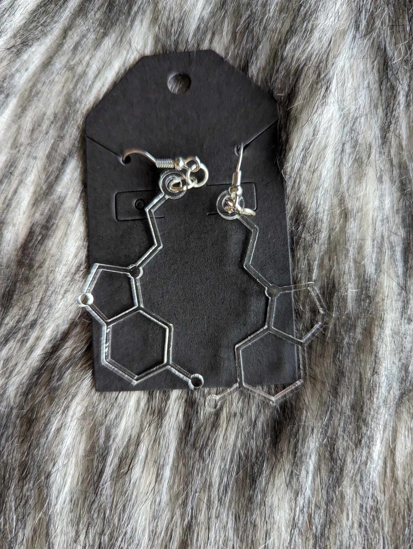 Serotonin Molecule Acrylic Earrings