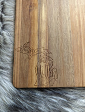Load image into Gallery viewer, Smitten in the Mitten Acacia Wood Cutting Board
