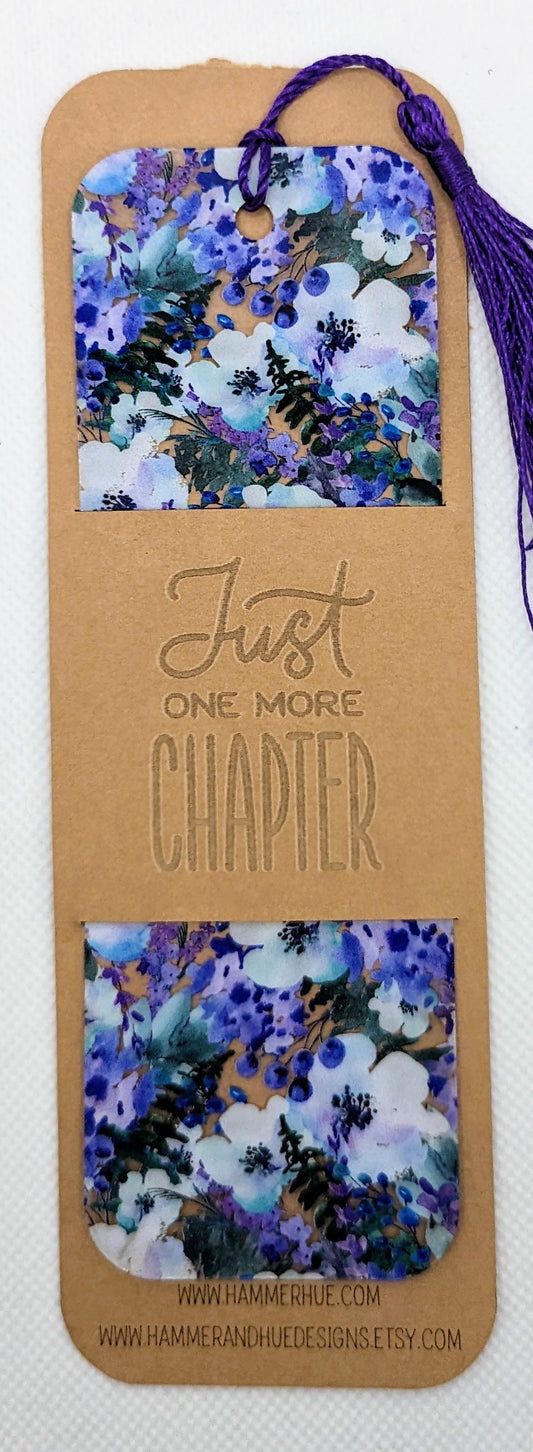 Blueberry Floral Flexible Acrylic Bookmark