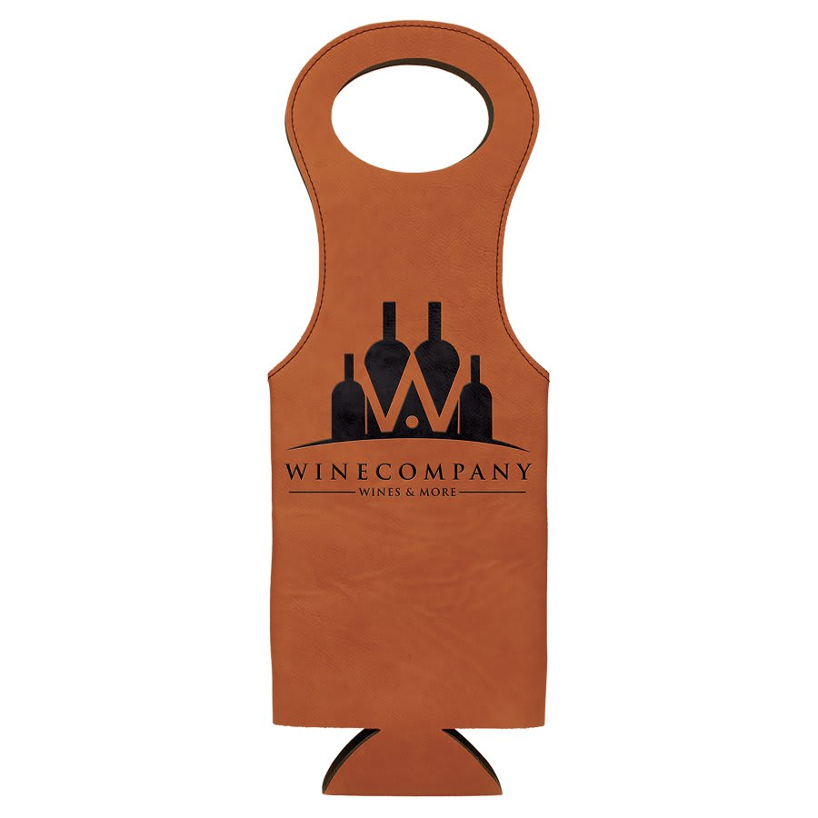 Custom Engraved Leatherette Wine Bag