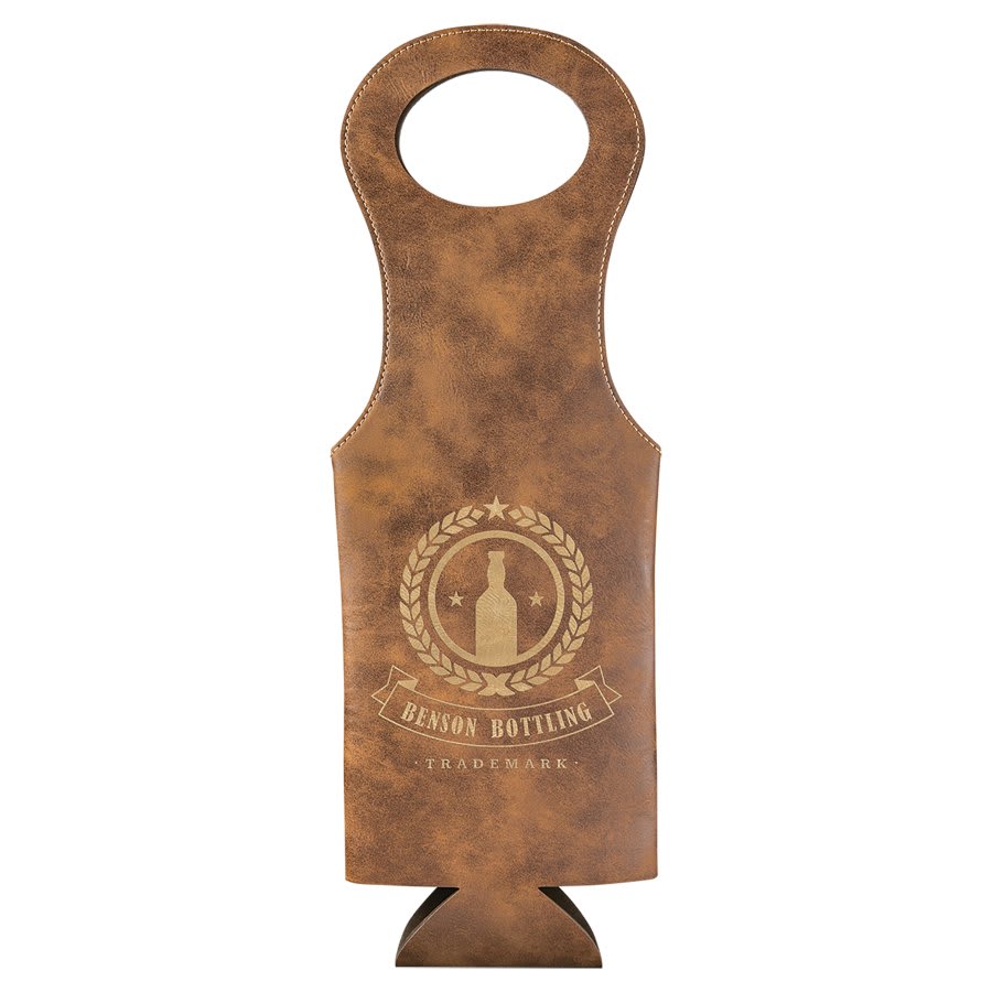 Custom Engraved Leatherette Wine Bag