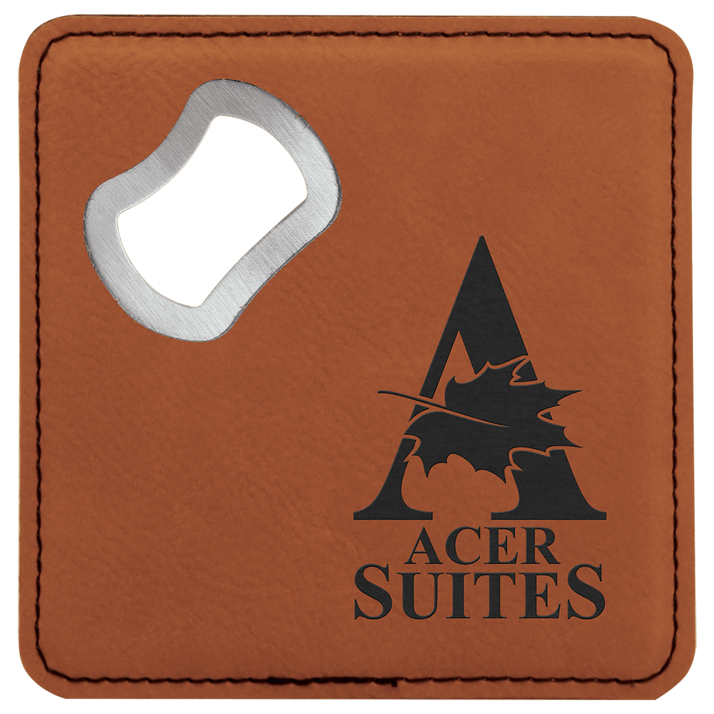 Custom Leatherette Coaster with Opener