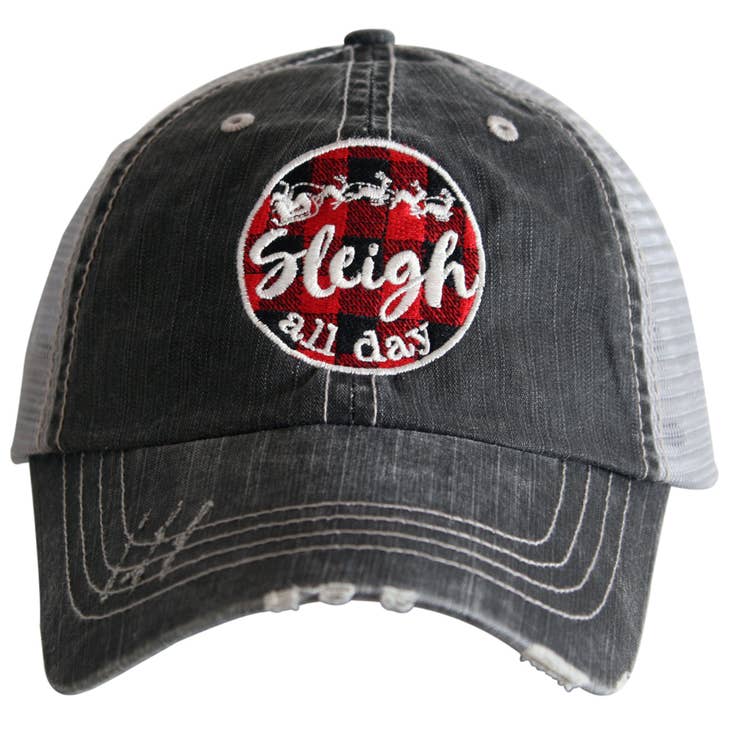 Sleigh All Day Distressed Trucker Hat