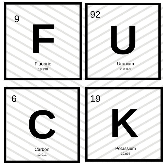 F*** Periodic Table Coaster SVG